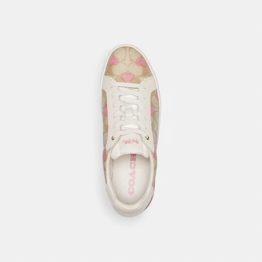 Clip Low Top Sneaker In Signature Canvas With Hearts