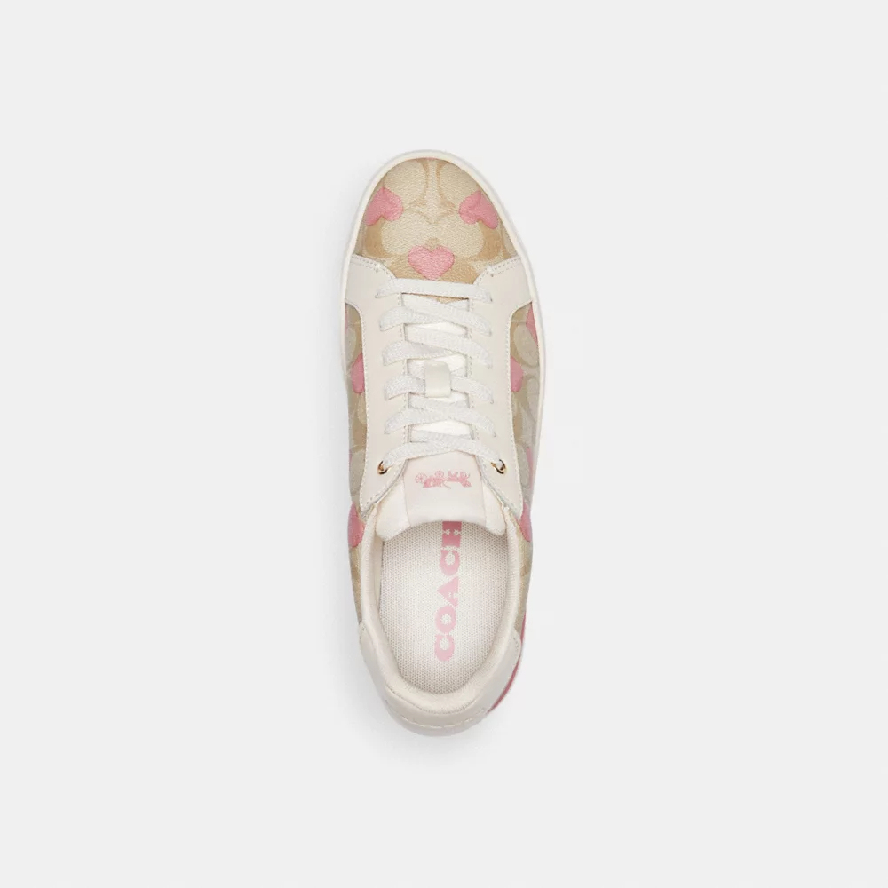 Clip Low Top Sneaker In Signature Canvas With Hearts