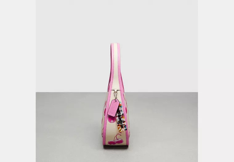 Leather cherry print bag