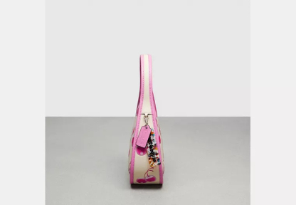 Leather cherry print bag