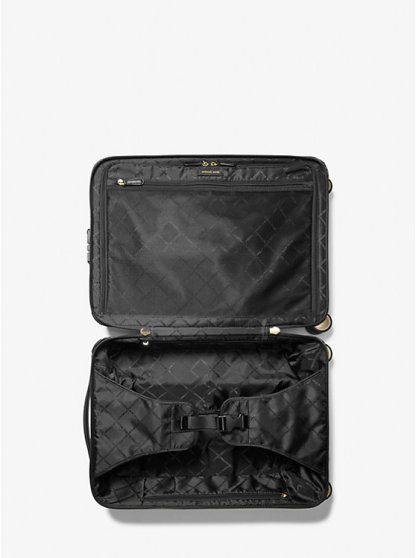 Metallic Logo Stripe Suitcase -BLACK/GOLD