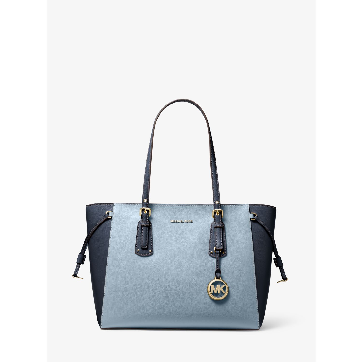 Voyager Medium Two-Tone Crossgrain Leather Tote Bag