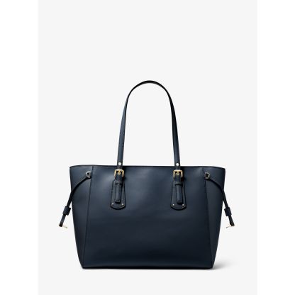 Voyager Medium Two-Tone Crossgrain Leather Tote Bag