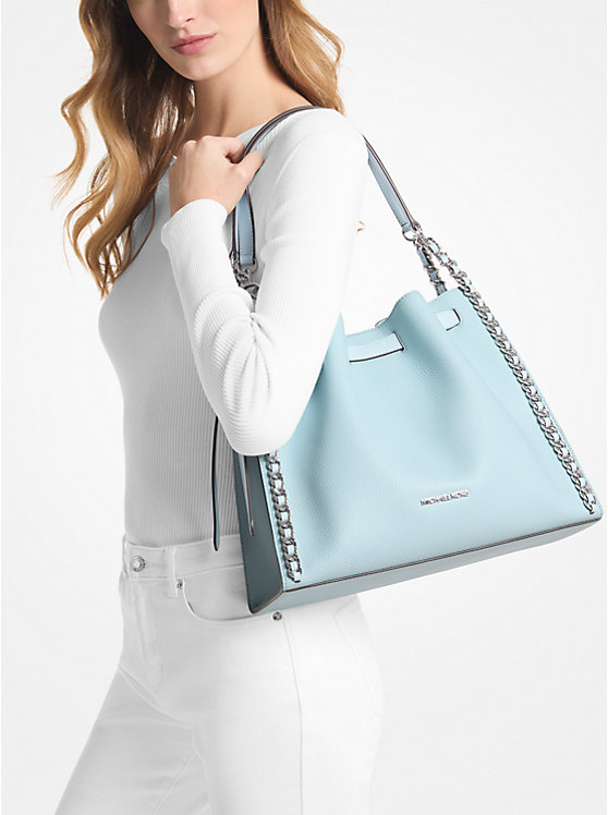 Mina Large Chain Shoulder Bag - VISTA BLUE
