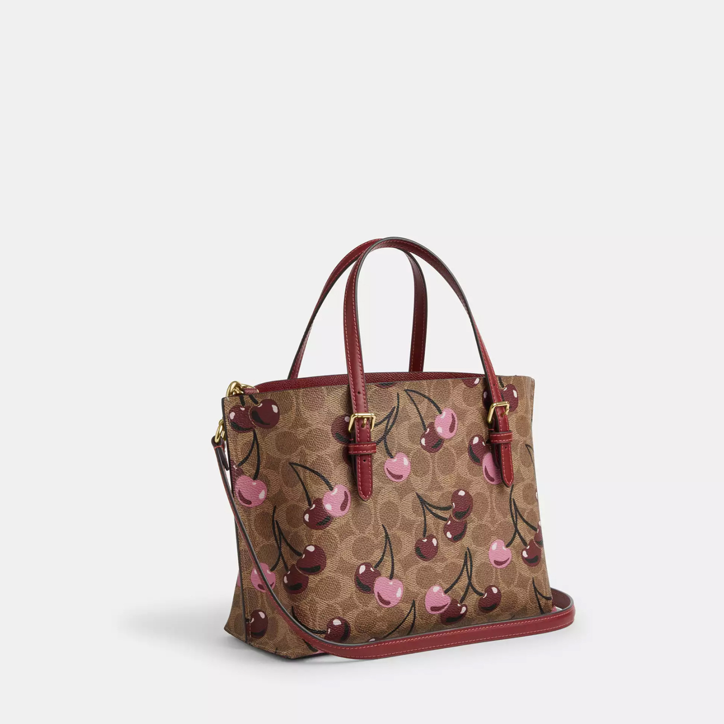 Mollie Tote Bag 25 In Signature Canvas With Cherry Print