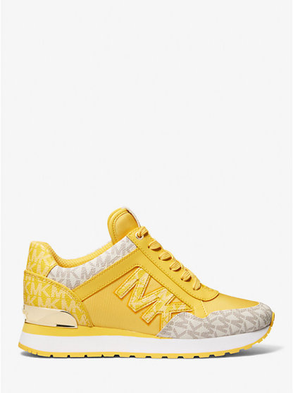 Maddy Two-Tone Signature Logo and Mesh Trainer - GOLDEN YELLOW