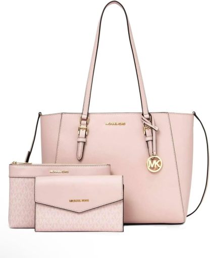 Michthtael Kors Charlotte Large 3-in-1 Tote Crossbody Handbag Leather