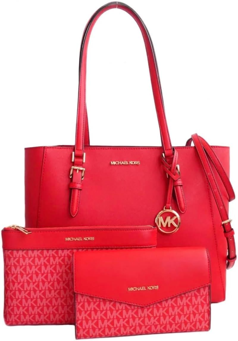 Michthtael Kors Charlotte Large 3-in-1 Tote Crossbody Handbag Leather
