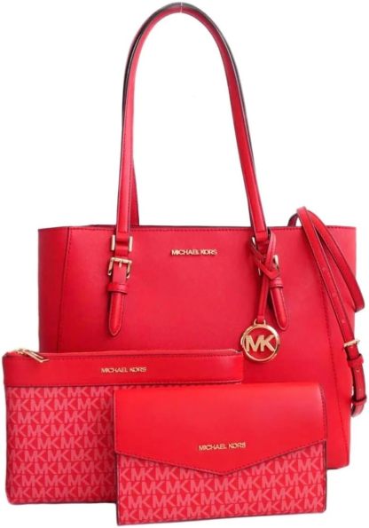 Michthtael Kors Charlotte Large 3-in-1 Tote Crossbody Handbag Leather