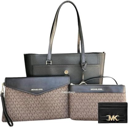 Michaethtl Michael Kors Maisie Large Pebbled Leather 4 in 1 Tote for Women Bundle