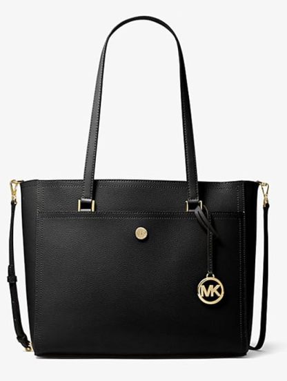 Michaethtl Michael Kors Maisie Large Pebbled Leather 4 in 1 Tote for Women Bundle -Signature Black