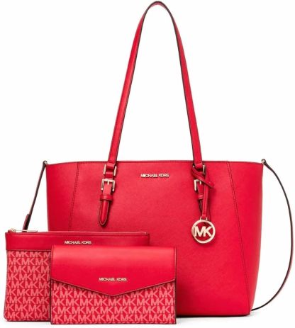 Michthtael Kors Charlotte Large 3-in-1 Tote Crossbody Handbag Leather