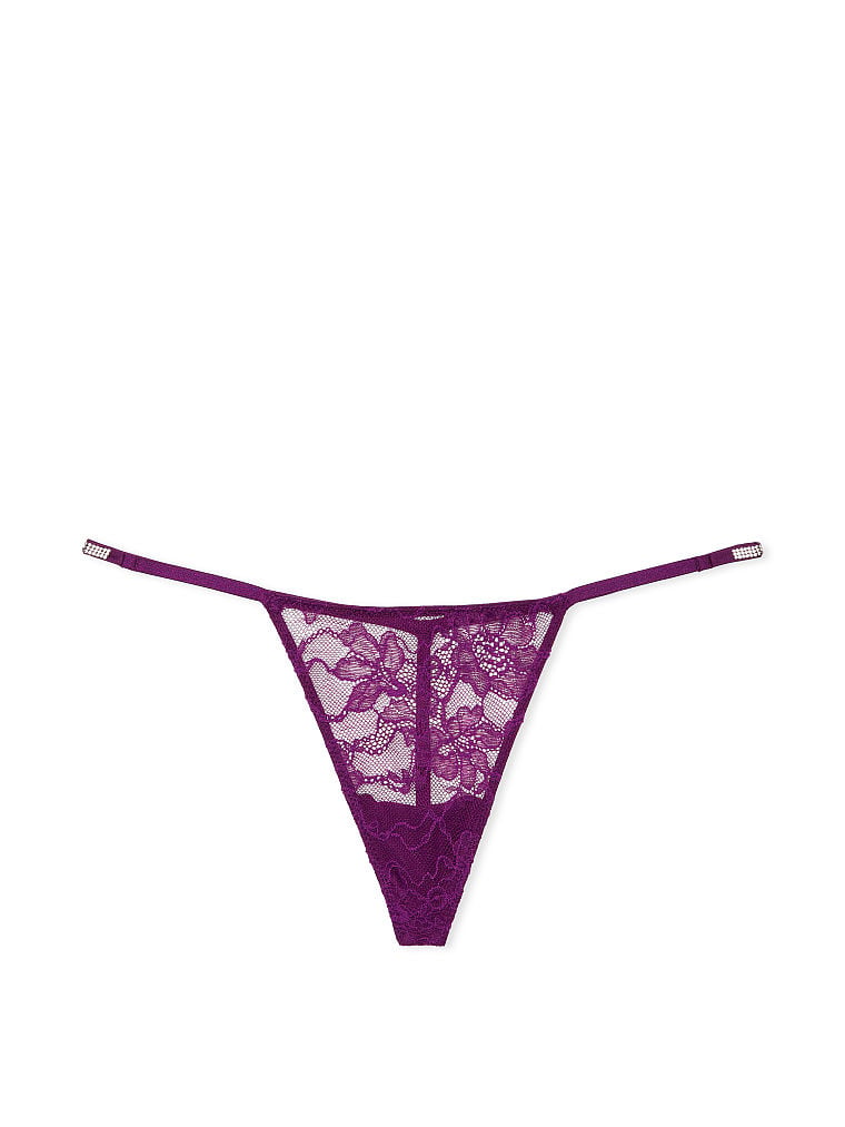 Shine Strap Lace V-String Panty