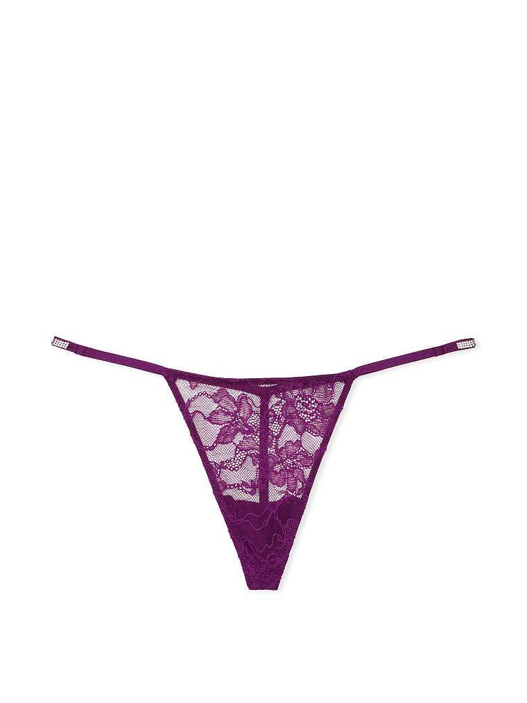 Shine Strap Lace V-String Panty