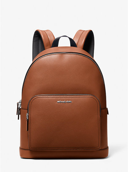 Cooper Pebbled Leather Commuter Backpack - LUGGAGE