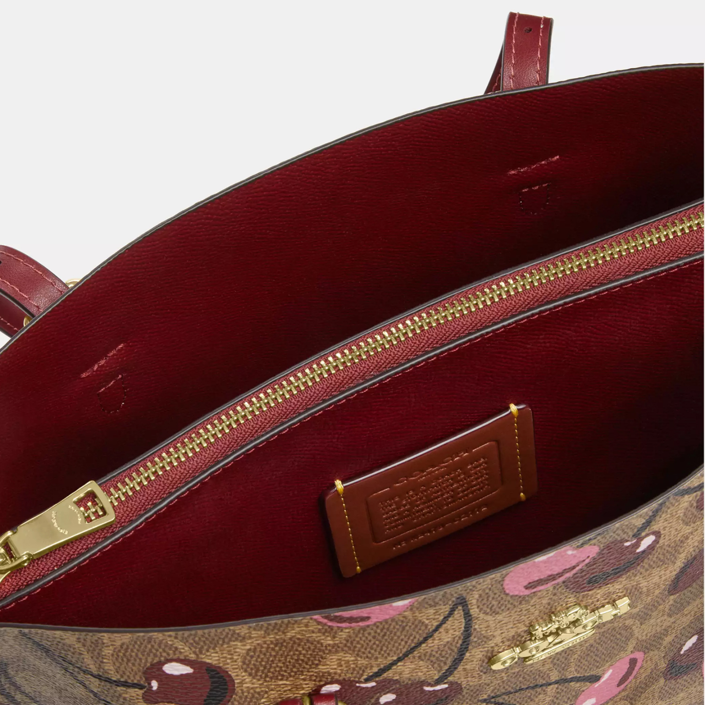 Mollie Tote Bag 25 In Signature Canvas With Cherry Print