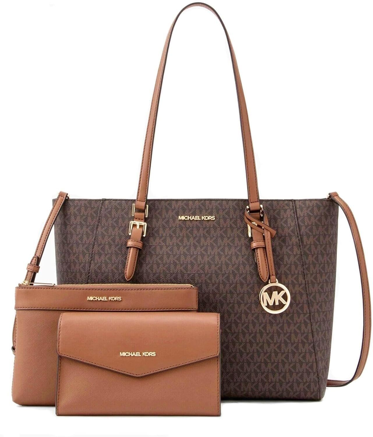 Michthtael Kors Charlotte Large 3-in-1 Tote Crossbody Handbag Leather
