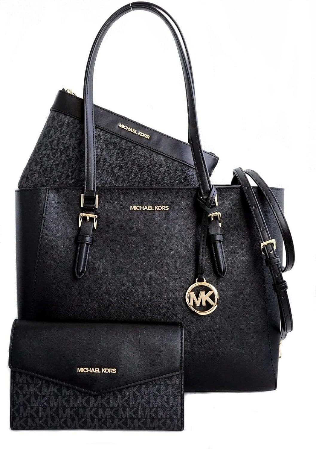 Michthtael Kors Charlotte Large 3-in-1 Tote Crossbody Handbag Leather