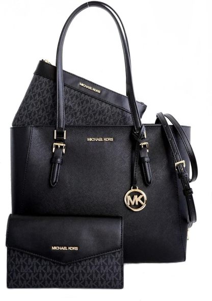 Michthtael Kors Charlotte Large 3-in-1 Tote Crossbody Handbag Leather