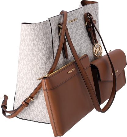 Michthtael Kors Charlotte Large 3-in-1 Tote Crossbody Handbag Leather