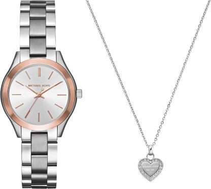 Michael Kors Slim Runway Women's Watch, Stainless Steel Bracelet Watch for Women