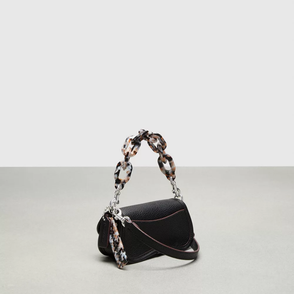 Mini Wavy Dinky Bag With Colorful Binding In Upcrafted Leather