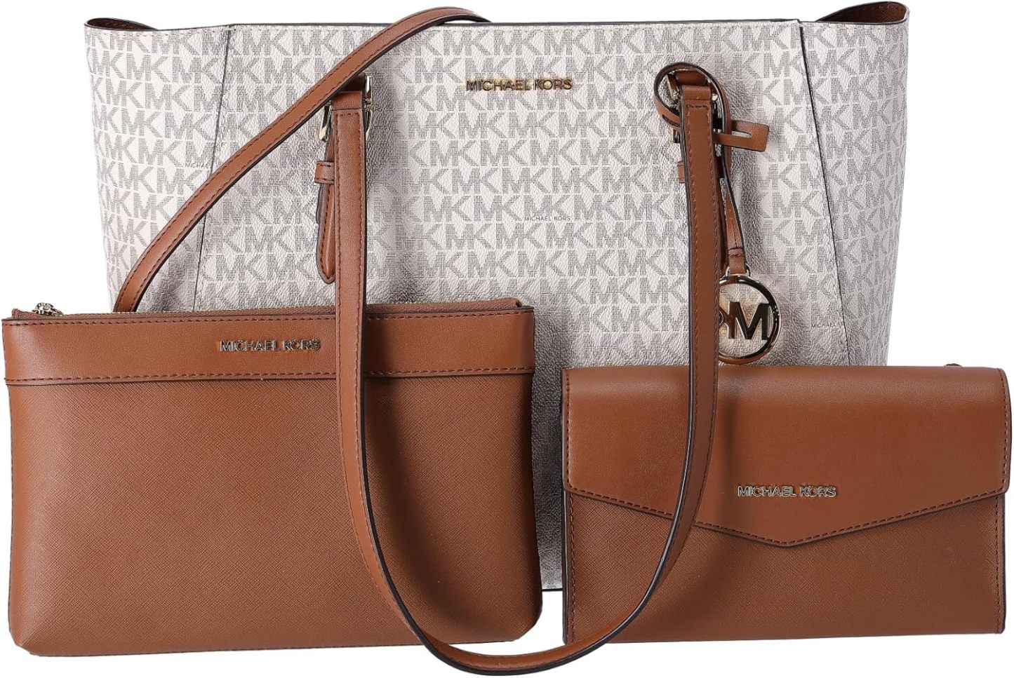 Michthtael Kors Charlotte Large 3-in-1 Tote Crossbody Handbag Leather