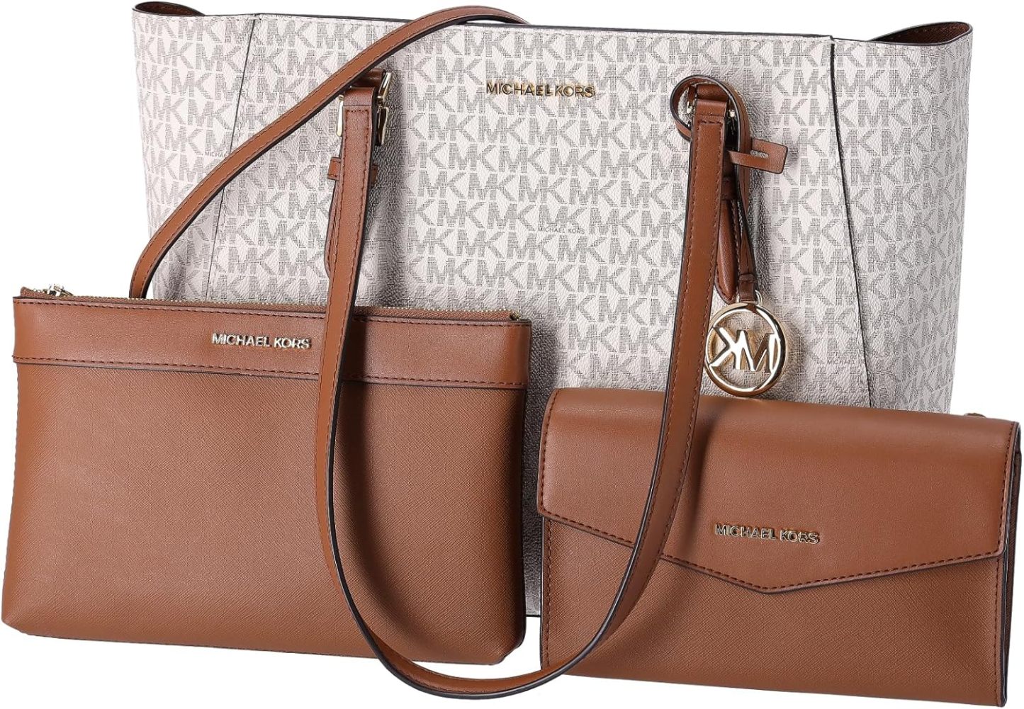 Michthtael Kors Charlotte Large 3-in-1 Tote Crossbody Handbag Leather