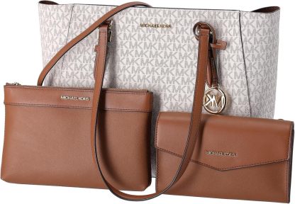 Michthtael Kors Charlotte Large 3-in-1 Tote Crossbody Handbag Leather