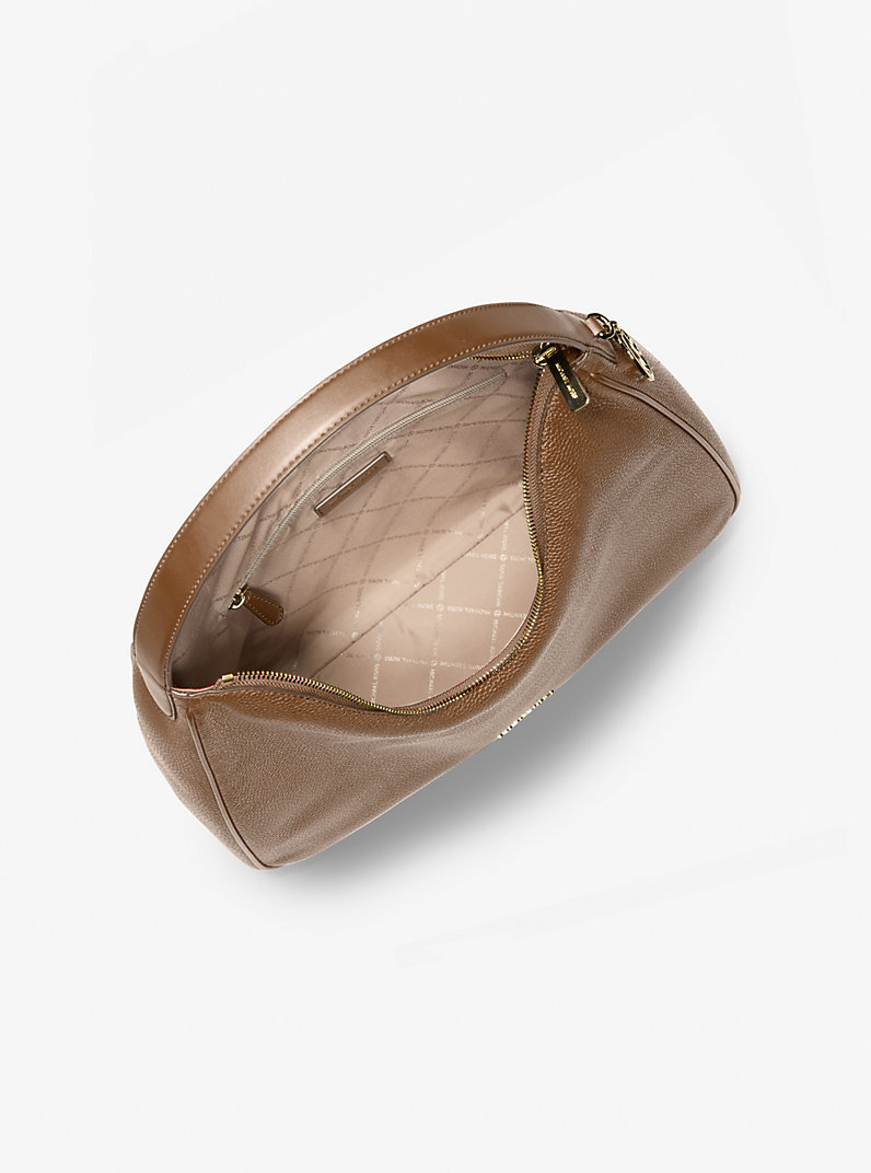 Nayla Medium Pebbled Leather Hobo Shoulder Bag