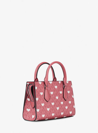 Sheila Small Embellished Signature Logo Satchel