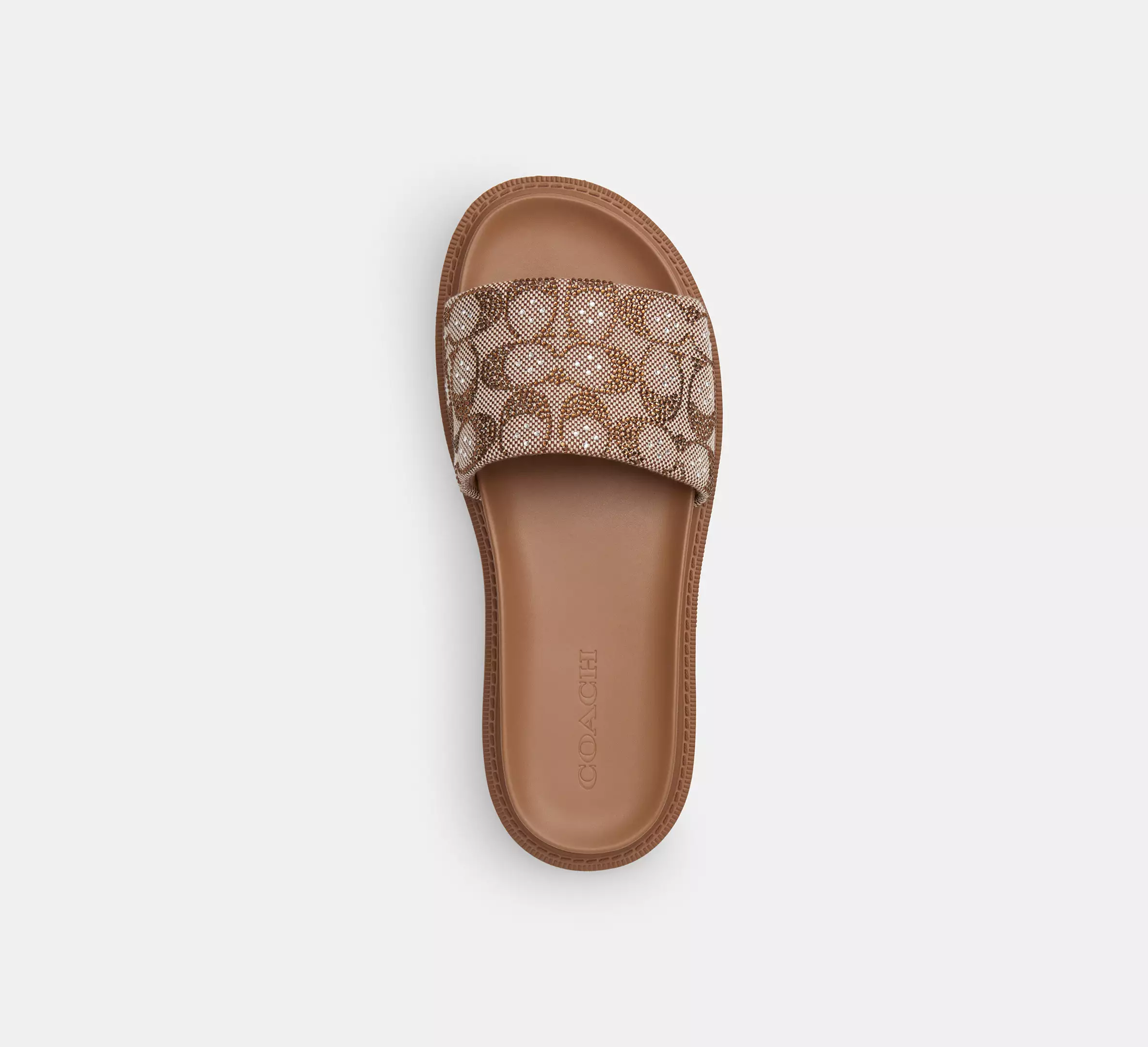 Brynn Slide Sandal In Crystal Signature Jacquard