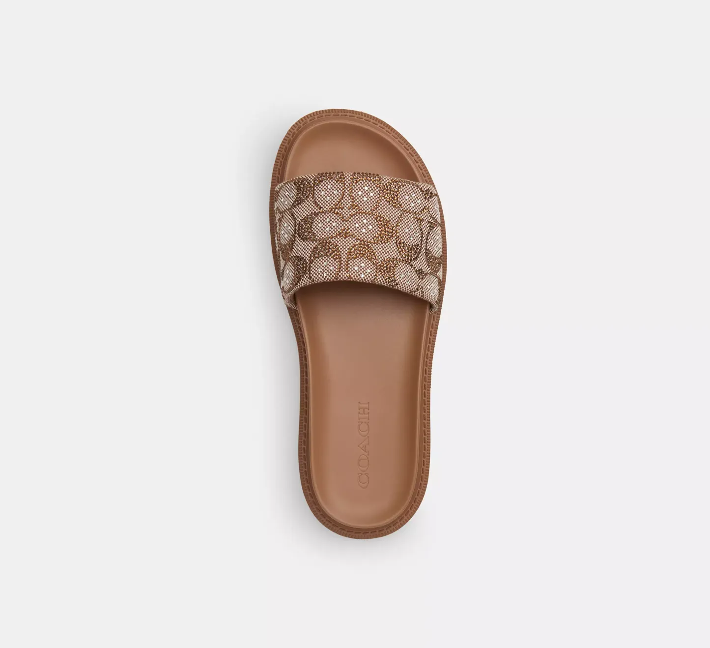 Brynn Slide Sandal In Crystal Signature Jacquard