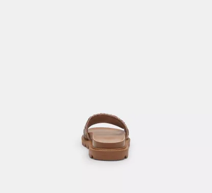 Brynn Slide Sandal In Crystal Signature Jacquard