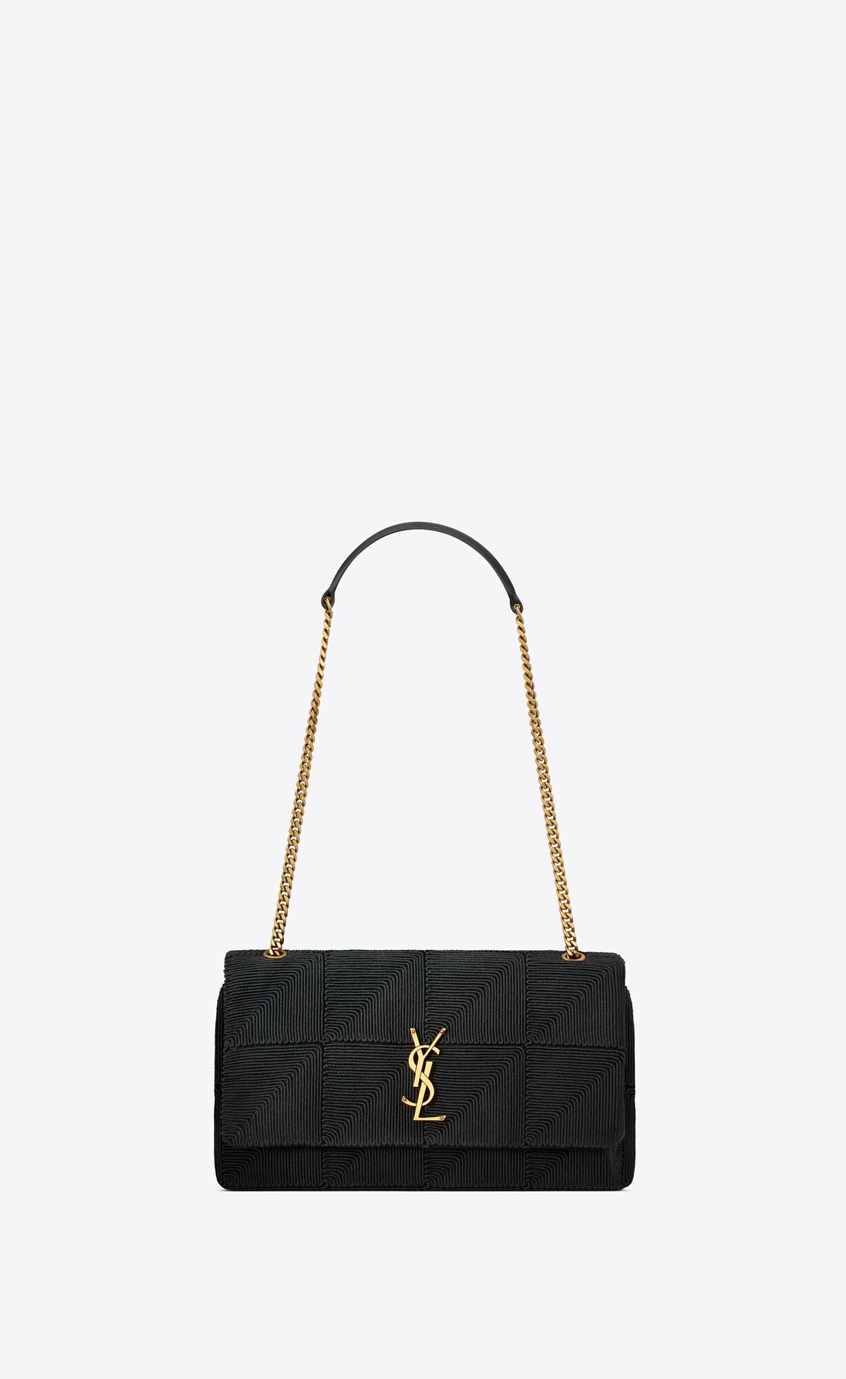 JAMIE MEDIUM "CARR RIVE GAUCHE" IN TEXTURED SATIN-BLACK
