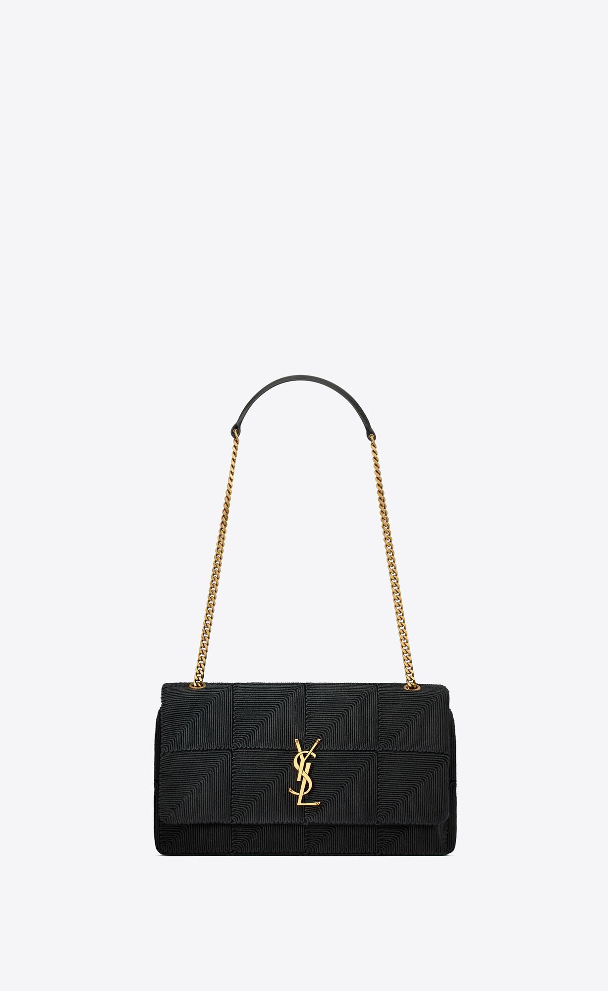JAMIE MEDIUM "CARR RIVE GAUCHE" IN TEXTURED SATIN-BLACK