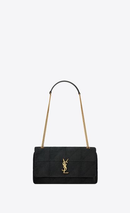 JAMIE MEDIUM "CARR RIVE GAUCHE" IN TEXTURED SATIN-BLACK
