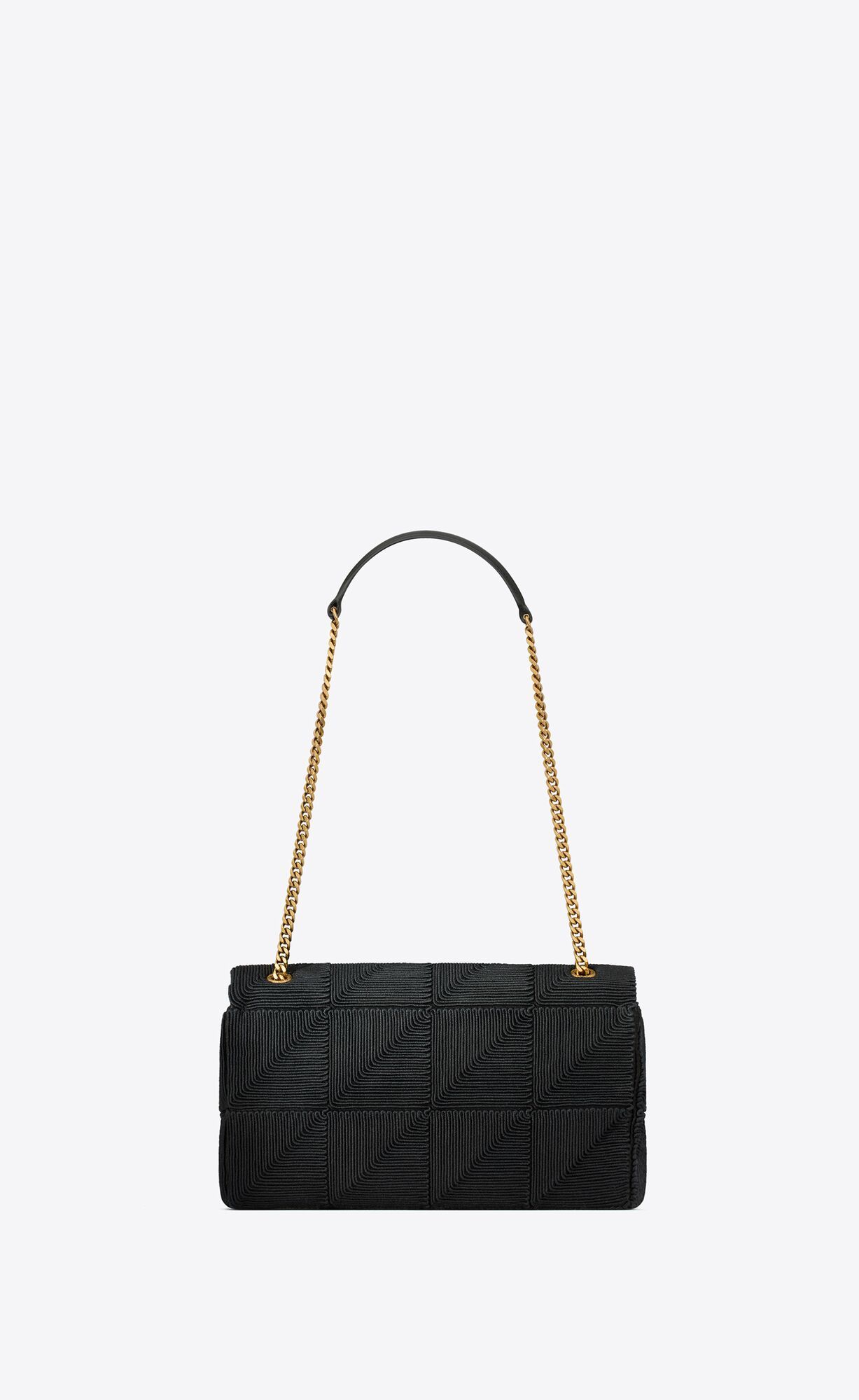 JAMIE MEDIUM "CARR RIVE GAUCHE" IN TEXTURED SATIN-BLACK