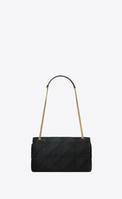 JAMIE MEDIUM "CARR RIVE GAUCHE" IN TEXTURED SATIN-BLACK