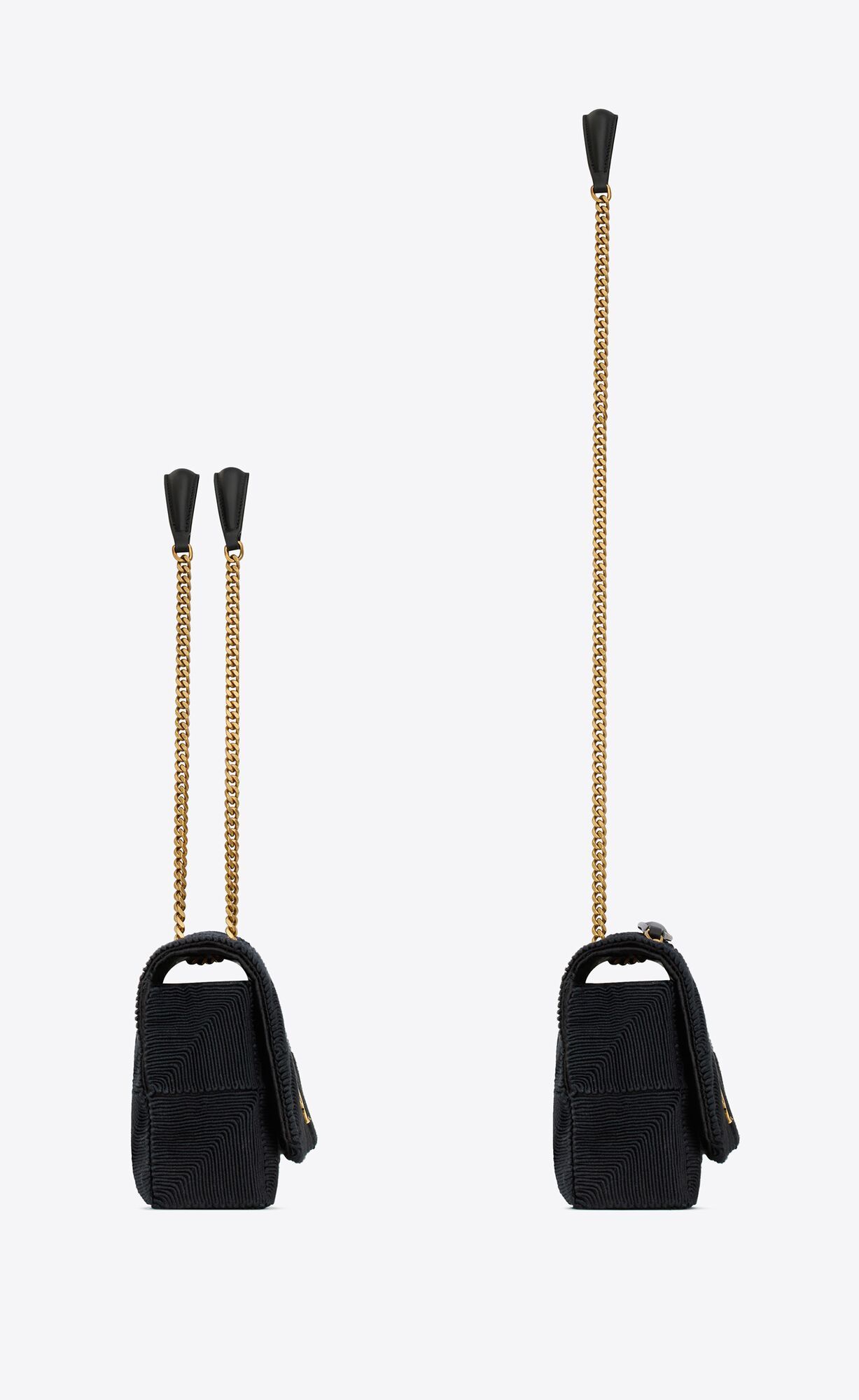 JAMIE MEDIUM "CARR RIVE GAUCHE" IN TEXTURED SATIN-BLACK