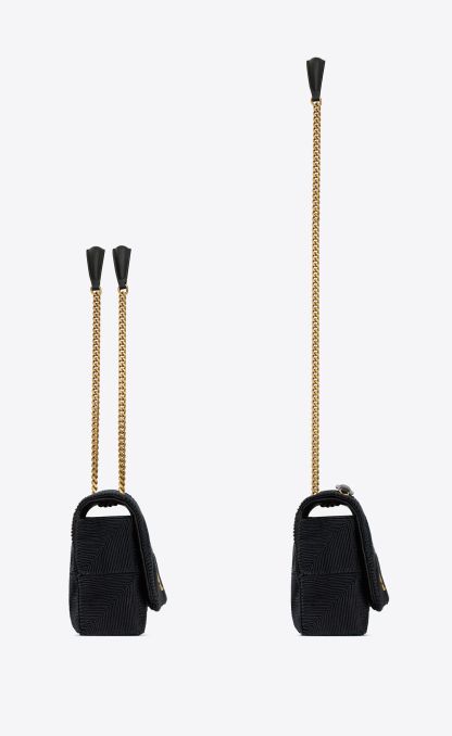 JAMIE MEDIUM "CARR RIVE GAUCHE" IN TEXTURED SATIN-BLACK