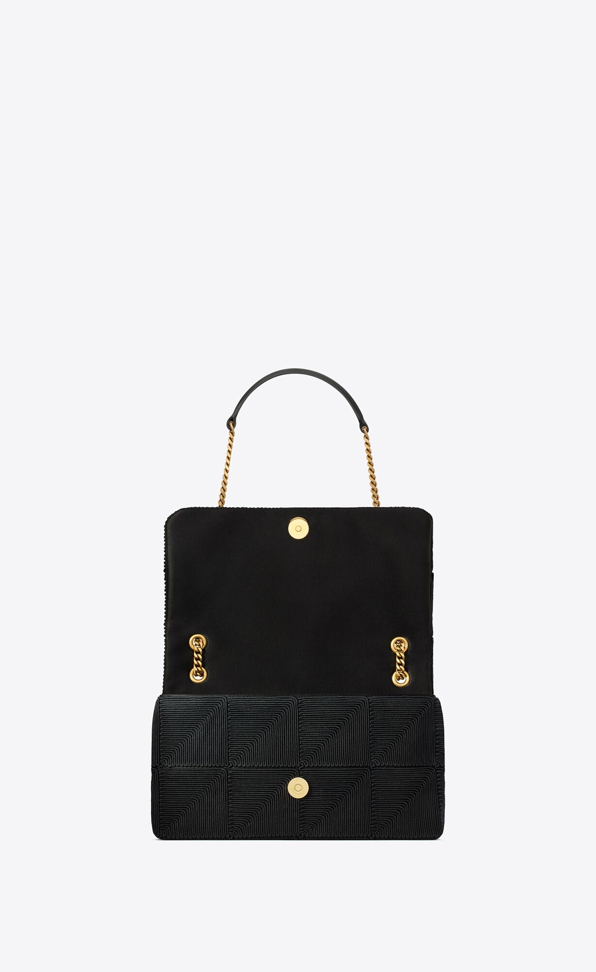 JAMIE MEDIUM "CARR RIVE GAUCHE" IN TEXTURED SATIN-BLACK