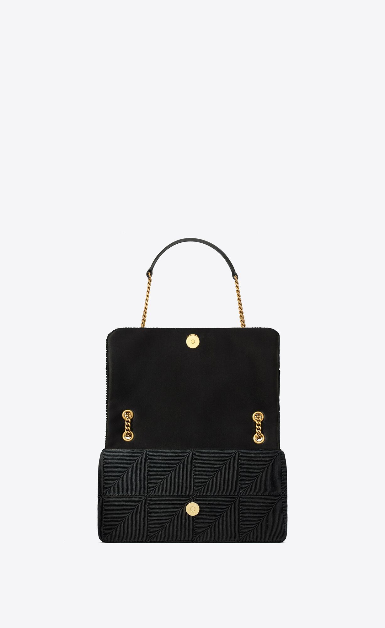 JAMIE MEDIUM "CARR RIVE GAUCHE" IN TEXTURED SATIN-BLACK