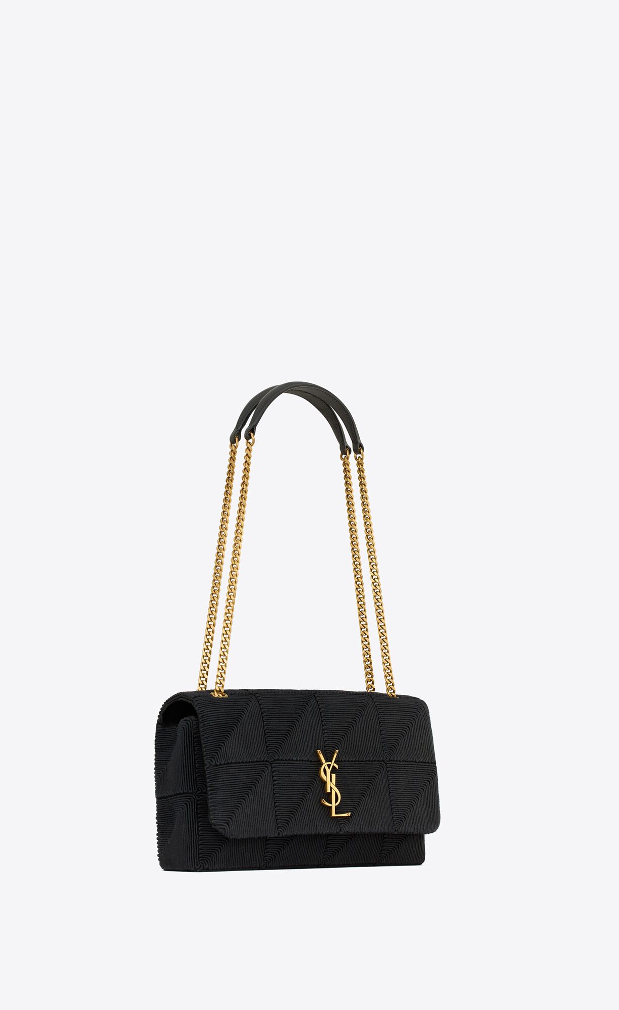 JAMIE MEDIUM "CARR RIVE GAUCHE" IN TEXTURED SATIN-BLACK