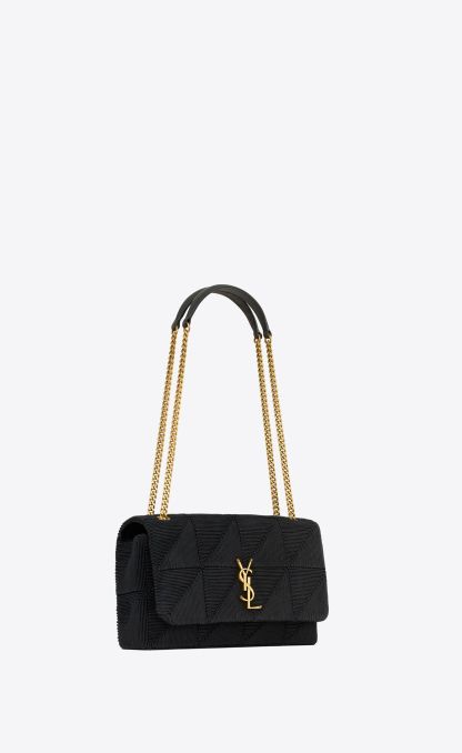 JAMIE MEDIUM "CARR RIVE GAUCHE" IN TEXTURED SATIN-BLACK
