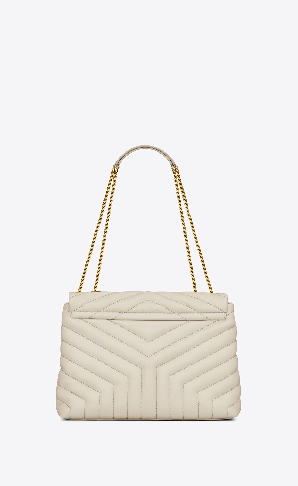 MEDIUM LOULOU IN QUILTED LEATHER-White