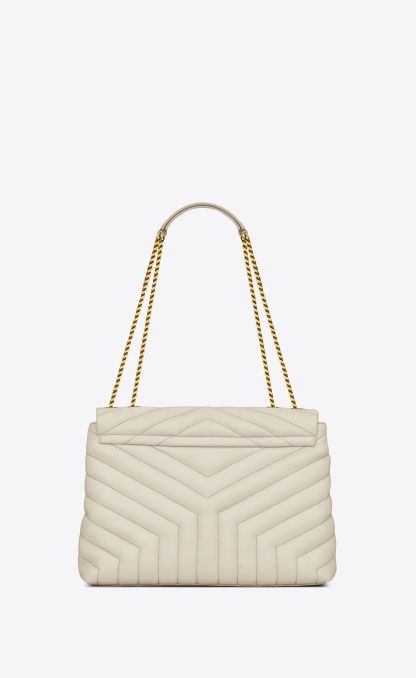 MEDIUM LOULOU IN QUILTED LEATHER-White