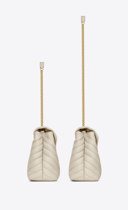 MEDIUM LOULOU IN QUILTED LEATHER-White