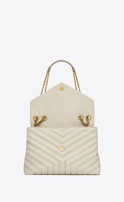 MEDIUM LOULOU IN QUILTED LEATHER-White