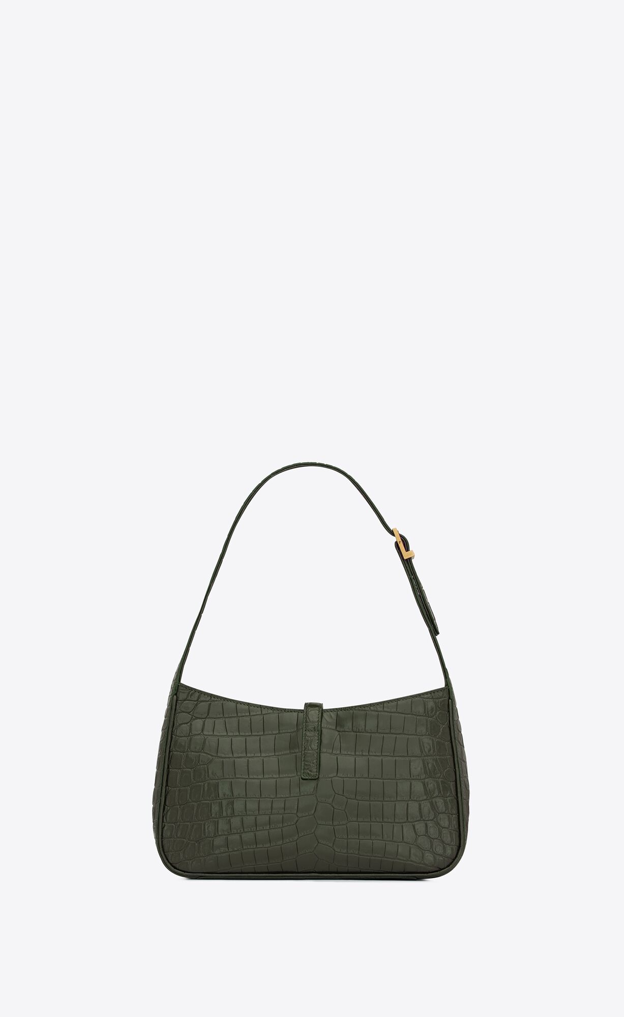 LE 5  7 IN CROCODILE-EMBOSSED LEATHER-VERT FONCE